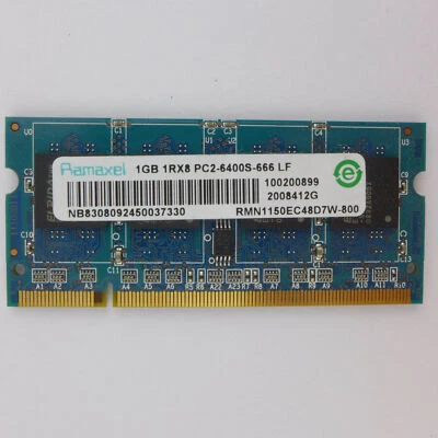 1 GB DDR2 SDRAM PC2-6400 (DDR2-800) RMN1150EC48D7W-800 Ram Memoria Ramaxel - Immagine 1 di 3