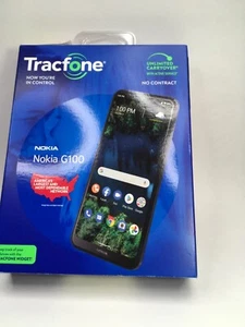 TracFone Nokia G100 4G LTE Prepaid Smartphone (Locked) - 32GB - Black - Sim Card - Picture 1 of 16