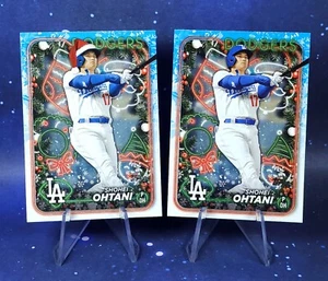 Shohei Ohtani SP 2024 Topps Holiday Santa Hat Christmas Winter Parallel Dodgers - Picture 1 of 7