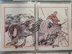 Spiderman Venom Marvel Greatest Battles 2 Karten Sketchkarte Selten Sammler Eiche - Bild 1 von 3