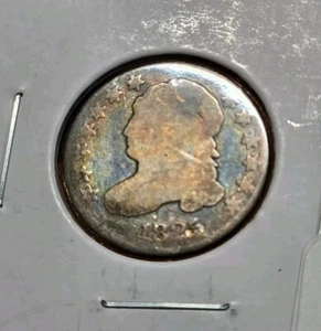 1825 Capped Bust Dime 10C Rainbow Toned Amazing Color Silver Coin - Picture 1 of 7