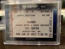 2022 Leaf Pop Century Live In Concert Ticket Stub JOURNEY 2017 Worcester, MA