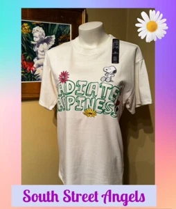 SNOOPY PEANUTS RADIATE HAPPINESS EMBROIDERED SHORT SLEEVE T-SHIRT SIZE XL / 1X - Picture 1 of 12