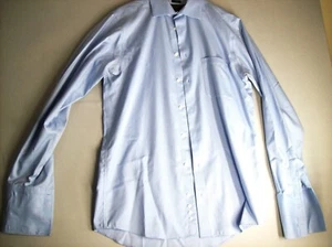 Pronto Uomo blau gestreiftes bügelfreies geknöpftes Herrenhemd Größe 16/36-37 - Bild 1 von 7