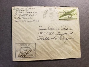 APO 938 LADD FIELD, FAIRBANKS, ALASKA 1944 Censored WWII Army Cover COMM SYS - Picture 1 of 2