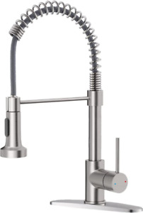 Kitchen Faucet with Pull down Sprayer Brushed Nickel Stainless Steel Single