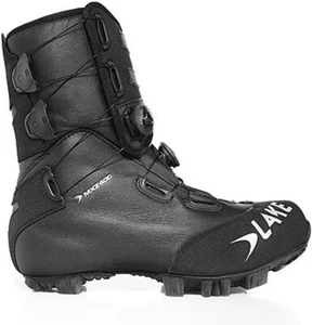 New! Lake MXZ400 Winter Cycling Boots Size EU 46 US 12 Black / Silver 2-Bolt - Picture 1 of 5