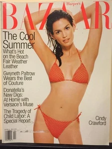 Bazaar Magazine Harper's April 1996 Cindy Crawford Bikini - Picture 1 of 2