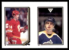1987-88 O-Pee-Chee Stickers Jamie Macoun/Luc Robitaille Calgary Flames/Los