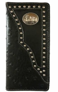 Billetera Cross Praying Cowboy Para Hombre Occidental Plegable Libro de Cheques Estilo W011-33 Negra - Imagen 1 de 4