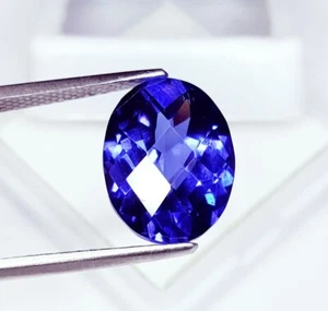 Gemas de piedras preciosas sueltas de zafiro azul natural certificado de 10 quilates forma ovalada G098 - Imagen 1 de 14