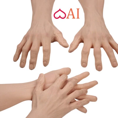 Realistic Silicone Hand Skin Old Man Gloves Hand Sleeve for Cosplay Crossdresser - Bild 1 von 4