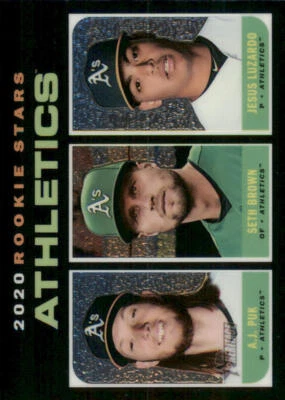 2020 Topps Heritage Chrome #THC317 Jesus Luzardo/A.J. Puk/Seth Brown /999 - Image 1 of 2