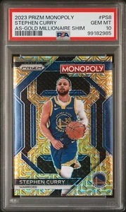2023 Prizm Monopoly Steph Curry Gold Shimmer /500 #PS8 PSA 10 Warriors - Picture 1 of 2