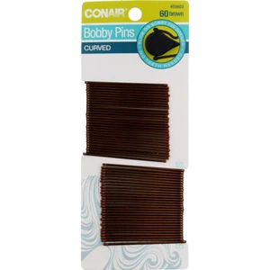 6 Pack Conair Curved Bobby Pins, Brown, 60 Ct - Picture 1 of 2