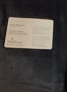 Pottery Barn One (1) Velvet Twill Blackout Curtains 50X96 New! Steel Blue - Picture 1 of 1