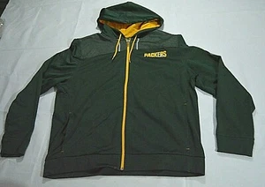 Chaqueta con capucha Majestic Therma Base Packers para hombre con cremallera completa verde talla XL - Imagen 1 de 9