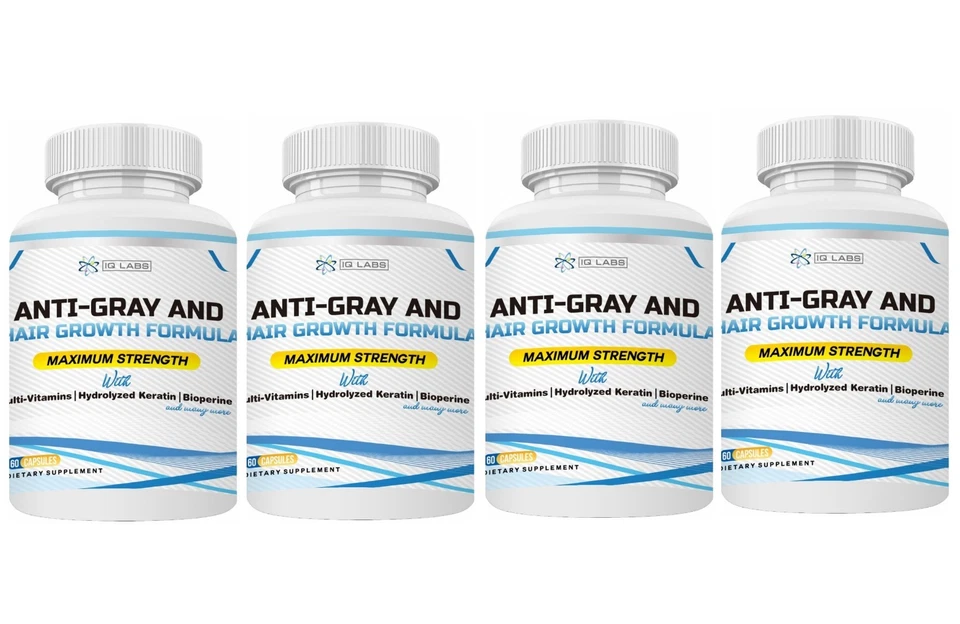  Anti-Gray Hair Pills w/Keratin, - Stop Grey Hair & Grow Long Hair- (4) Month - Image 1 of 1