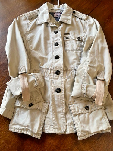 OFF WHITE Giacca Tommy Hilfiger Aurelia Oyster 100% cotone taglia M donna molto difficile