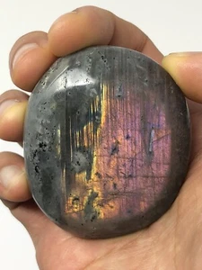 Atemberaubender Purple Flash Labradorit Palmenstein Reiki Madagaskar 3,8 Unzen! - Bild 1 von 7