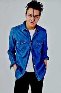 Aeropostale Mens  Blue Wash Denim Woven Shirt Pearl Snap Long Sleeve Size Small - Picture 1 of 16