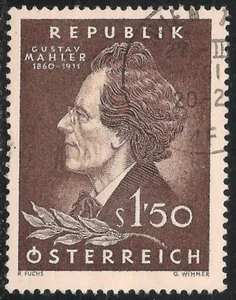 Austria #654 (A198) VF USED - 1960 1.50s Gustav Mahler (1860-1911), Composer - Picture 1 of 1