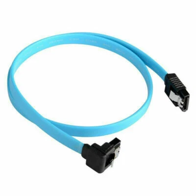 Câble SATA 3   longueur 40cm, Connecteur droit et Connecteur 90° avec attaches. - Photo 1/2