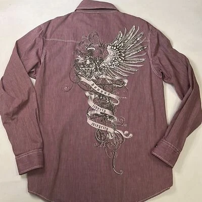 Modern Culture Shirt Men’s M Button-up Long Sleeve Graphic Design Collared Shirt - Image 1 of 4