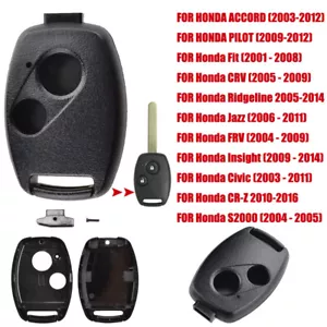 Remote Head Key Fob Case Shell 2 Buttons For Honda CRV 2005 2006 2007 2008 2009 - Picture 1 of 6
