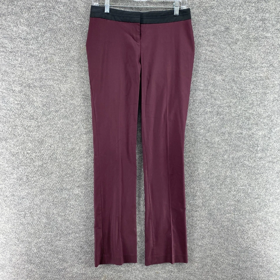 Express Dress Pants Women 00 Purple Mid Rise Pleated Columnist Straight Casual - Image 1 of 4