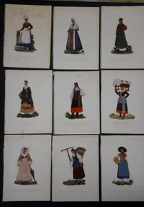 Lotto 9 stampe - Emma Calderini Il Costume Popolare in Italia - Piemonte - N. 3 - Picture 1 of 10