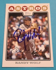 Tarjeta autografiada por Randy Wolf 2008 Topps #UH61 Houston Astros 2008 firmada a mano - Imagen 1 de 3