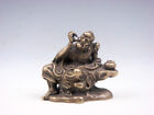 Fine Brass Crafted Ancient Chinese Arhat Buddha Luo-Han Picking Ear #07292204