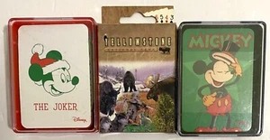 NEW THREE MINI DECKS OF PLAYING CARDS, 2 DISNEY, 1 YELLOWSTONE PARK - Picture 1 of 1