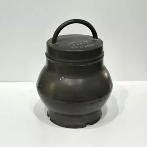 Olla de caldo de peltre francés antigua Allez Freres París, mediados del siglo XIX - Imagen 1 de 12