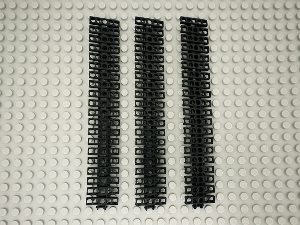 Lote Lego de 60 Black Technic Tread Links 3873 Pistas de Tanque de Guindaste Brinquedos Novos em Folha - Imagem 1 de 3