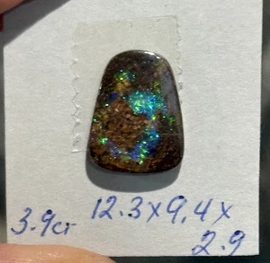3,9 kt 12,3 x 9,4 x 2,9 mm funkelnder blauer australischer Boulder Opal Cabochon Ring Edelstein - Bild 1 von 11