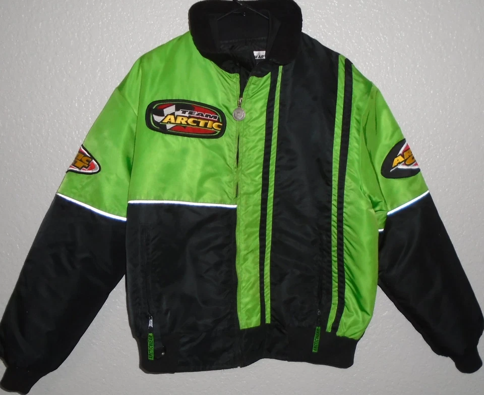 Винтажная гоночная куртка для снегохода Team Arctic Cat большой размер с подкладкой - Изображение 1 из 3