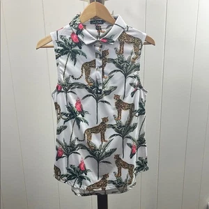Bad Birdie NWT Wildlife Sleeveless Golf Polo Shirt Women's Size Large - Picture 1 of 4