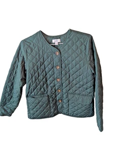 Croft & Barrow Jacket Womens Sz Medium Green Pine Grove Button Front Quilted - Picture 1 of 3