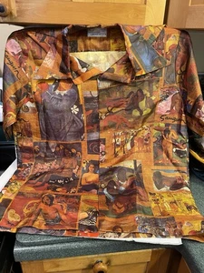 Camisa De Colección Liberty House Hawaii Surf Line Estampado Gauguin - Talla Mediana - Imagen 1 de 8