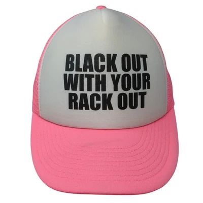 Chapéu caminhoneiro Black Out With Your Rack Out Snapback rosa tamanho único Cobra - Imagem 1 de 4