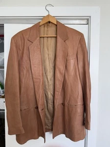 VERA PELLE womens vintage brown leather jacket size 50 Italian Italy - Picture 1 of 6