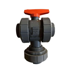 Nibco MA782AD Chemtrol Ball Valve 3Way True Union 2in FNPT PVC FKM T45M3-V - Picture 1 of 6
