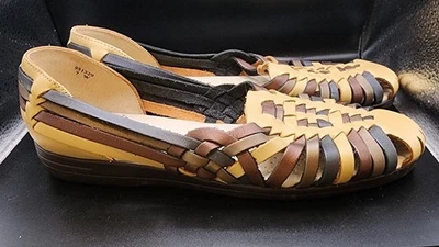 Zapatos Huarache Mujer Boho Minimalista Tejido CUERO Talla 7 Anchos Trinidad Softspots Foto 1 de 4