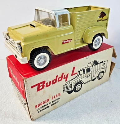 1960-е Buddy L Pony Express #5413 Прессованная сталь Ранчо Пикап ОРИГИНАЛЬНАЯ КОРОБКА - Изображение 1 из 4