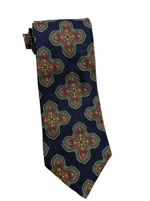 Corbata medallón de seda vintage Kuppeheimer British Collection edición Premier azul marino Foto 1 de 4