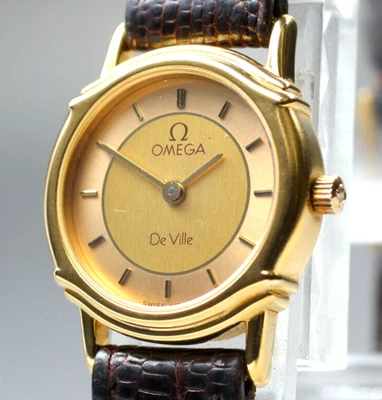 Женские кварцевые часы Omega De Ville 1455 GP 19 мм швейцарские винтажные 1980-е - Изображение 1 из 4