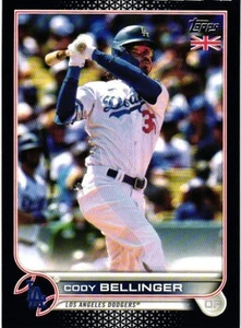 2022 Topps UK Edition Black Cody Bellinger 096/125 Baseball Card #123 - Bild 1 von 2