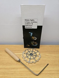 Nuevo Roseta Timbal Escandinavo Set Molde con Mango Gofre Galletas Postres - Imagen 1 de 6